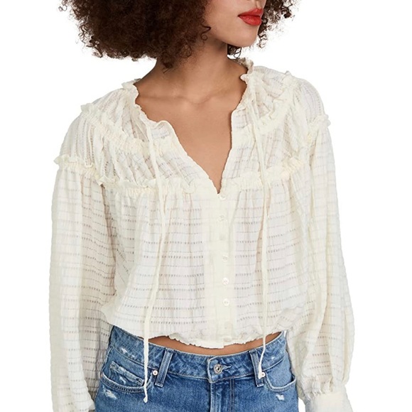 Free people Hailey Blouse Sz Large - Picture 2 of 10